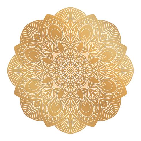 Vector gouden Mandala-ornament. Vintage decoratieve elementen. Oosters rond patroon. Islam, Arabisch, Indiaas, Turks, pakistan, Chinees, Ottomaanse motieven. Hand getekend floral achtergrond.