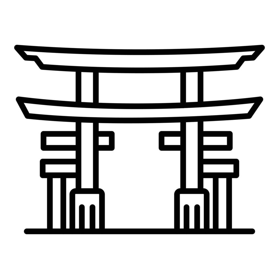 torii poort lijn icoon vector