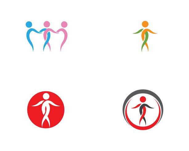 Menselijk karakter logo teken illustratie vector ontwerp