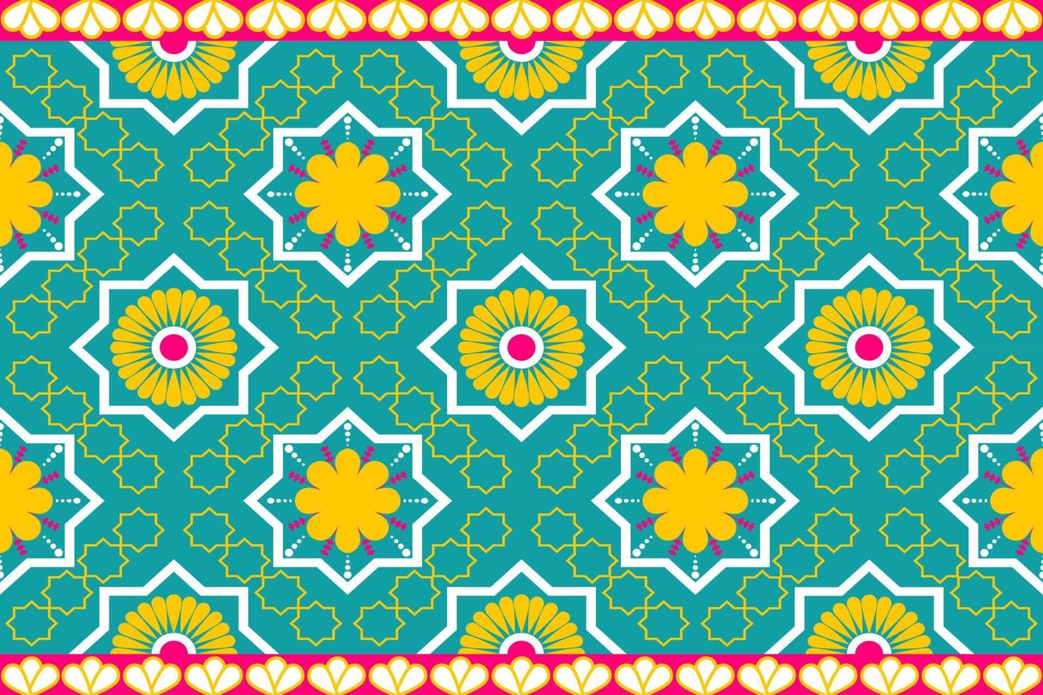kleurrijke Marokko etnische motief naadloze patroon met natuur traditionele achtergrondontwerp voor tapijt, behang, kleding, inwikkeling, batik, stof, vector illustratie borduurstijl.