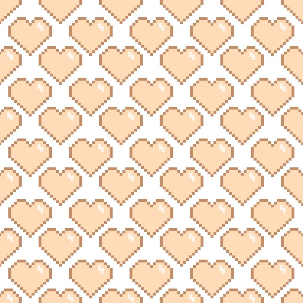 vector naadloze patroon van harten. pixelachtergrond. Liefde. Valentijnsdag.