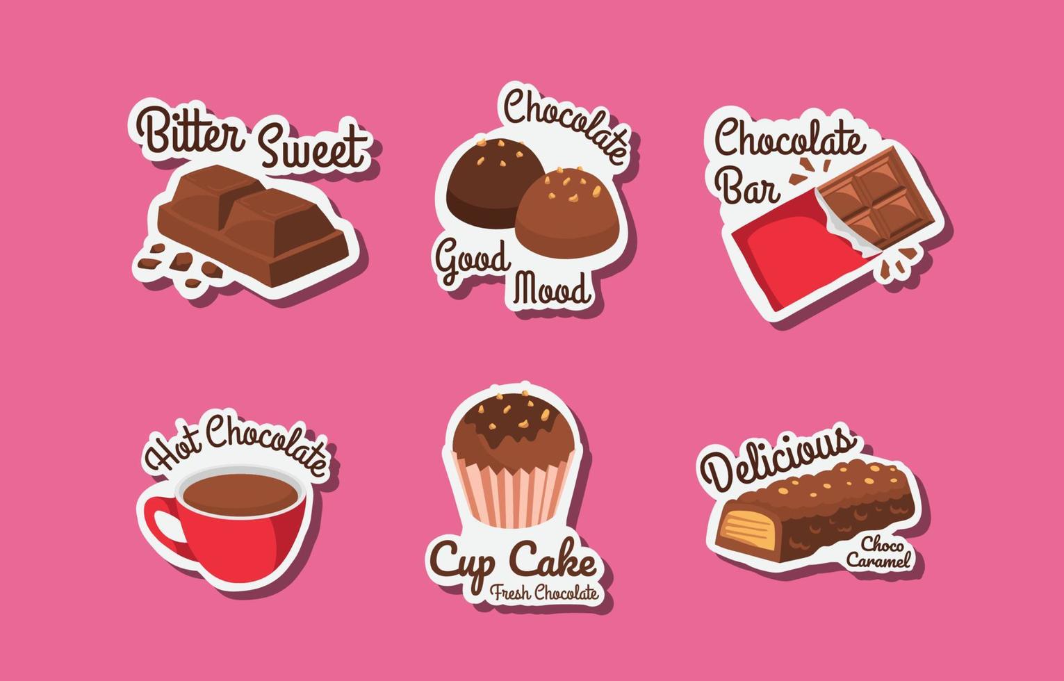 valentijnsdag chocolade sticker vector