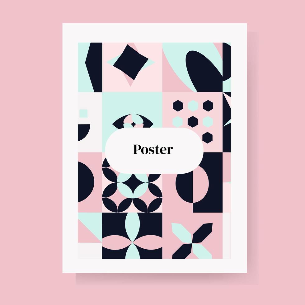 poster met abstracte geometrische vormen. vector illustratie sjabloon