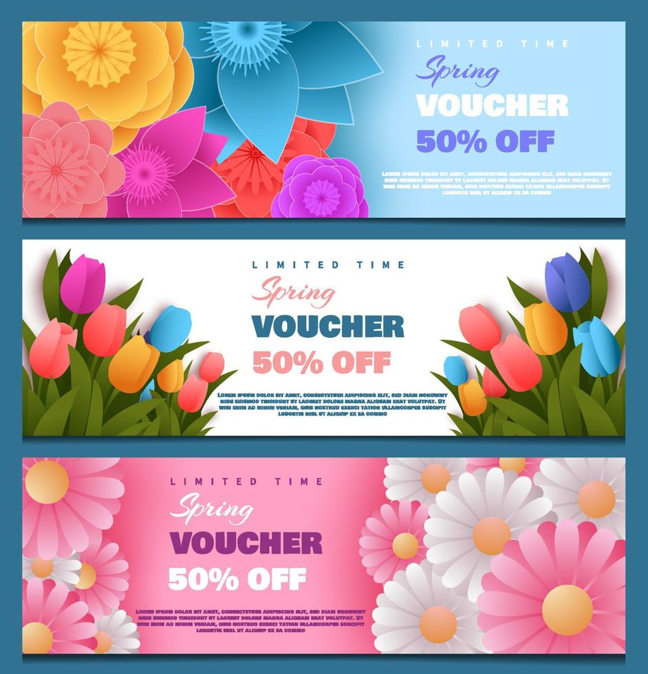 voucher voor lentemarketingkit vector