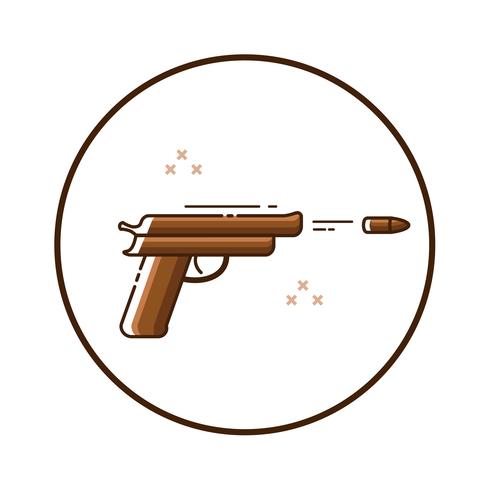 Lijn kunst geweer pictogram vector