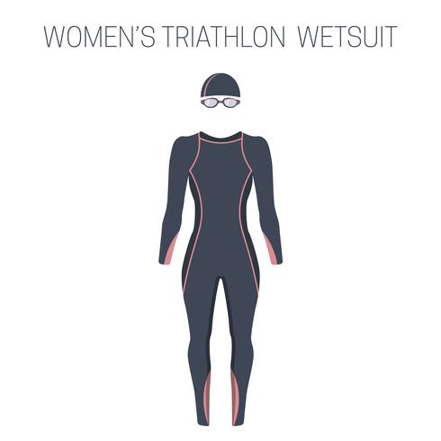 Triatlon dames wetsuit met volledige mouwen vector