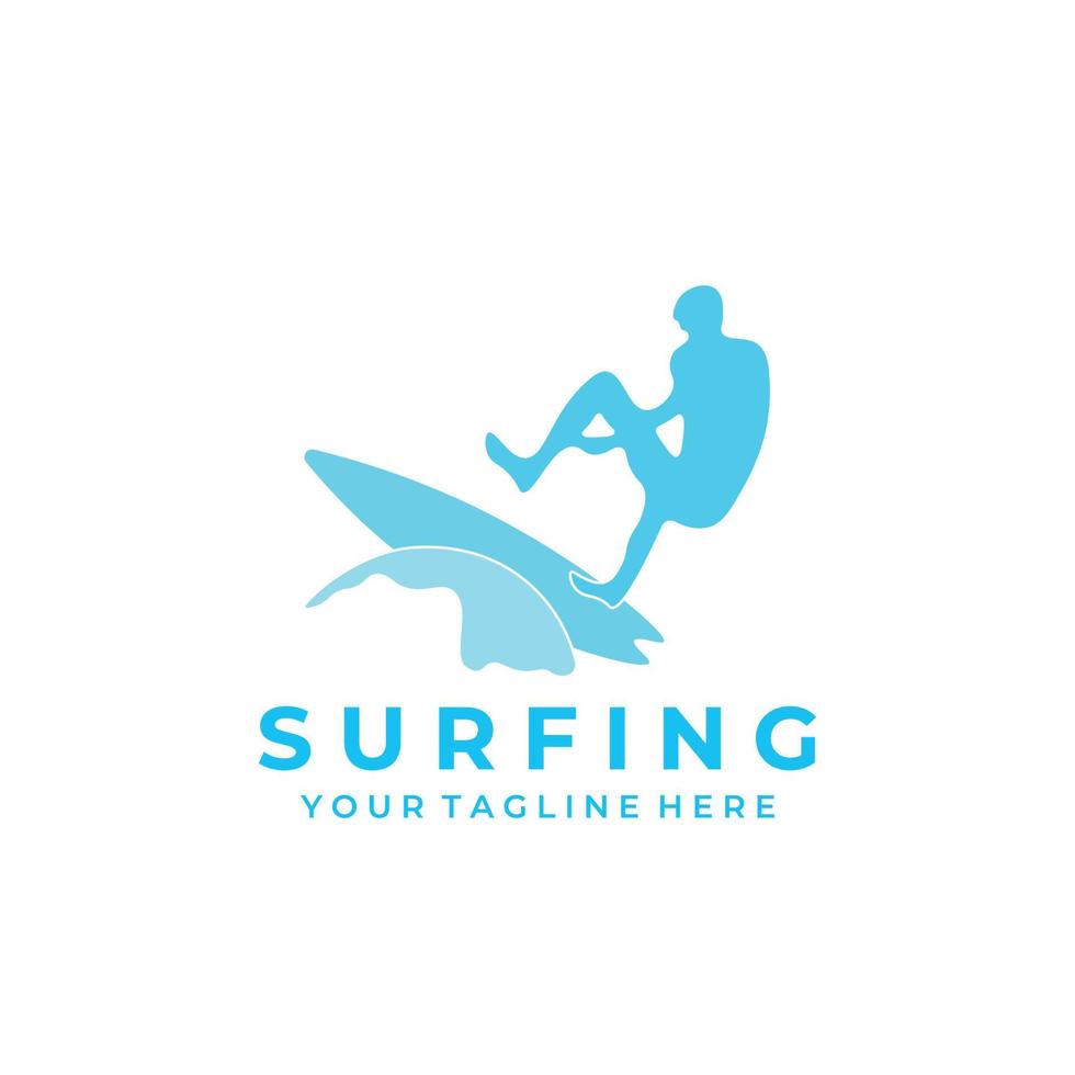 surfen logo ontwerp illustratie kunst vector zee bord pictogram oceaan reizen strand golf hawaii water stijl
