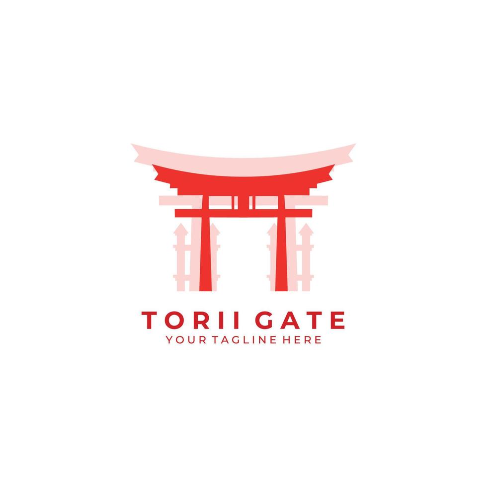 torii poort logo kunst pictogram vector illustratie ontwerp architectuur cultuur traditioneel japans reizen tokyo
