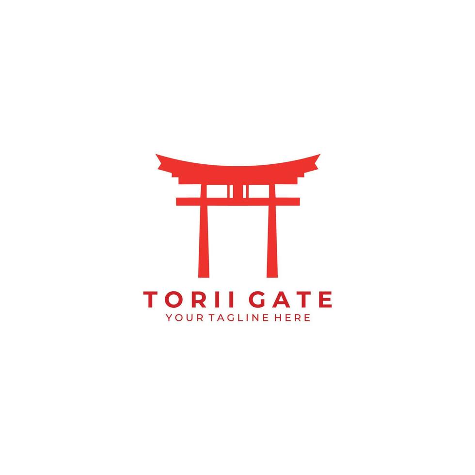 torii poort logo kunst pictogram vector illustratie ontwerp architectuur cultuur traditioneel japans reizen tokyo