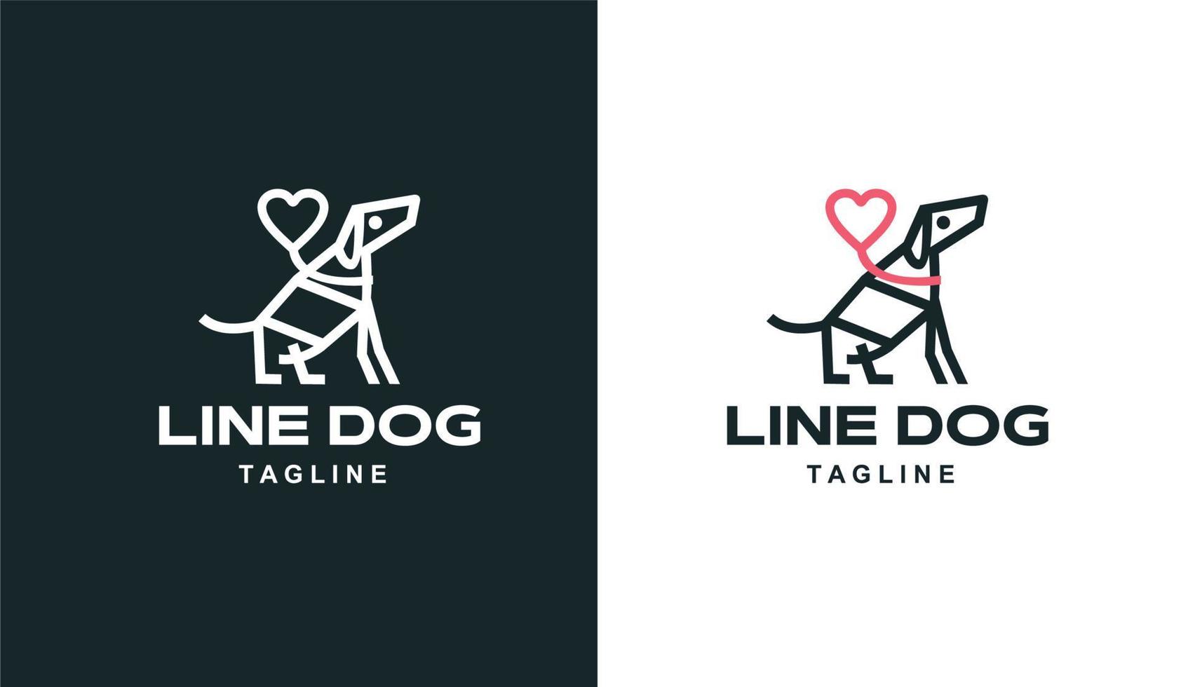 hond eenvoudig monoline logo voor dierenwinkel merk en bedrijf vector