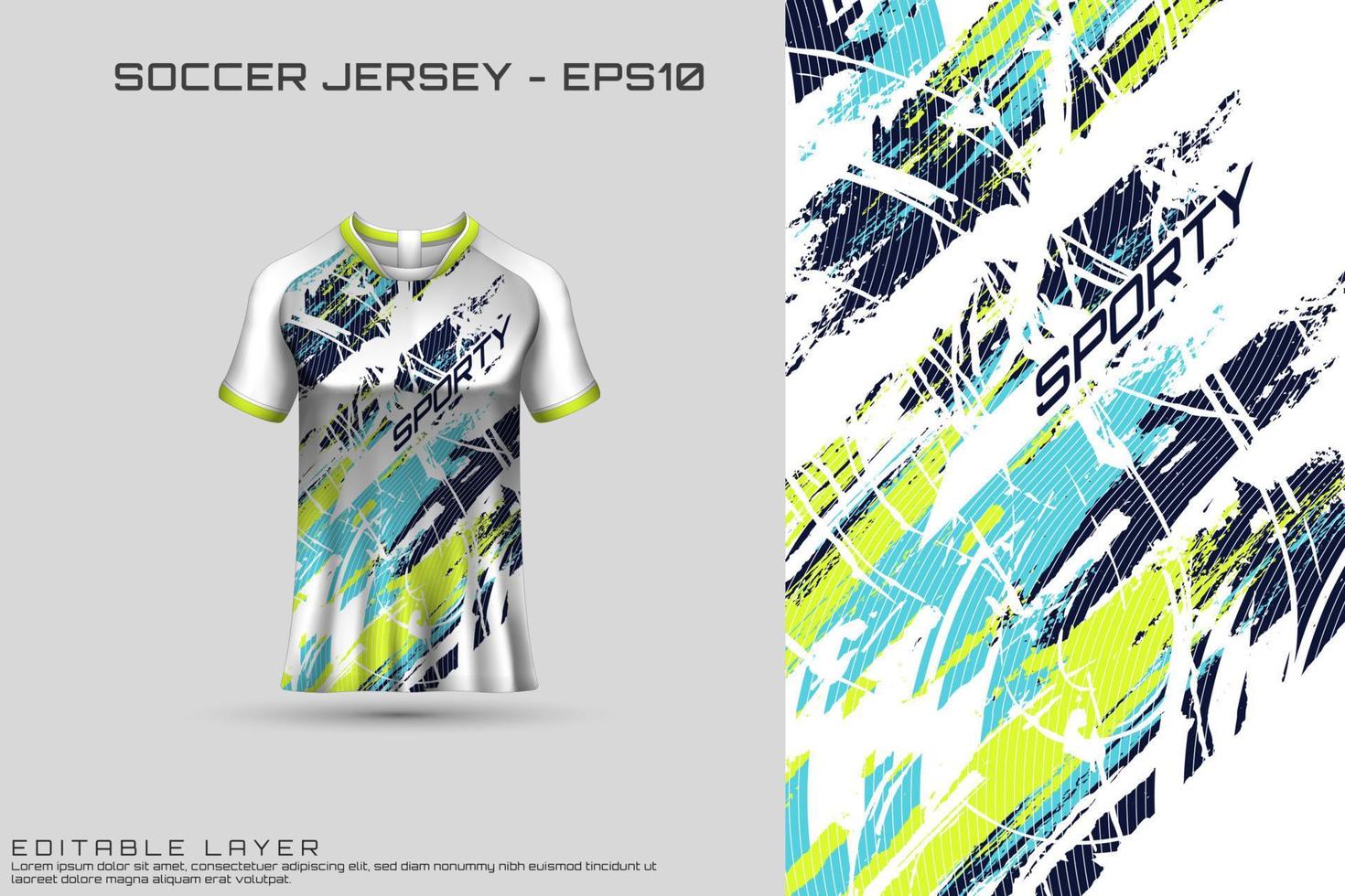 sport jersey en t-shirt sjabloon sport jersey ontwerp vector mockup.