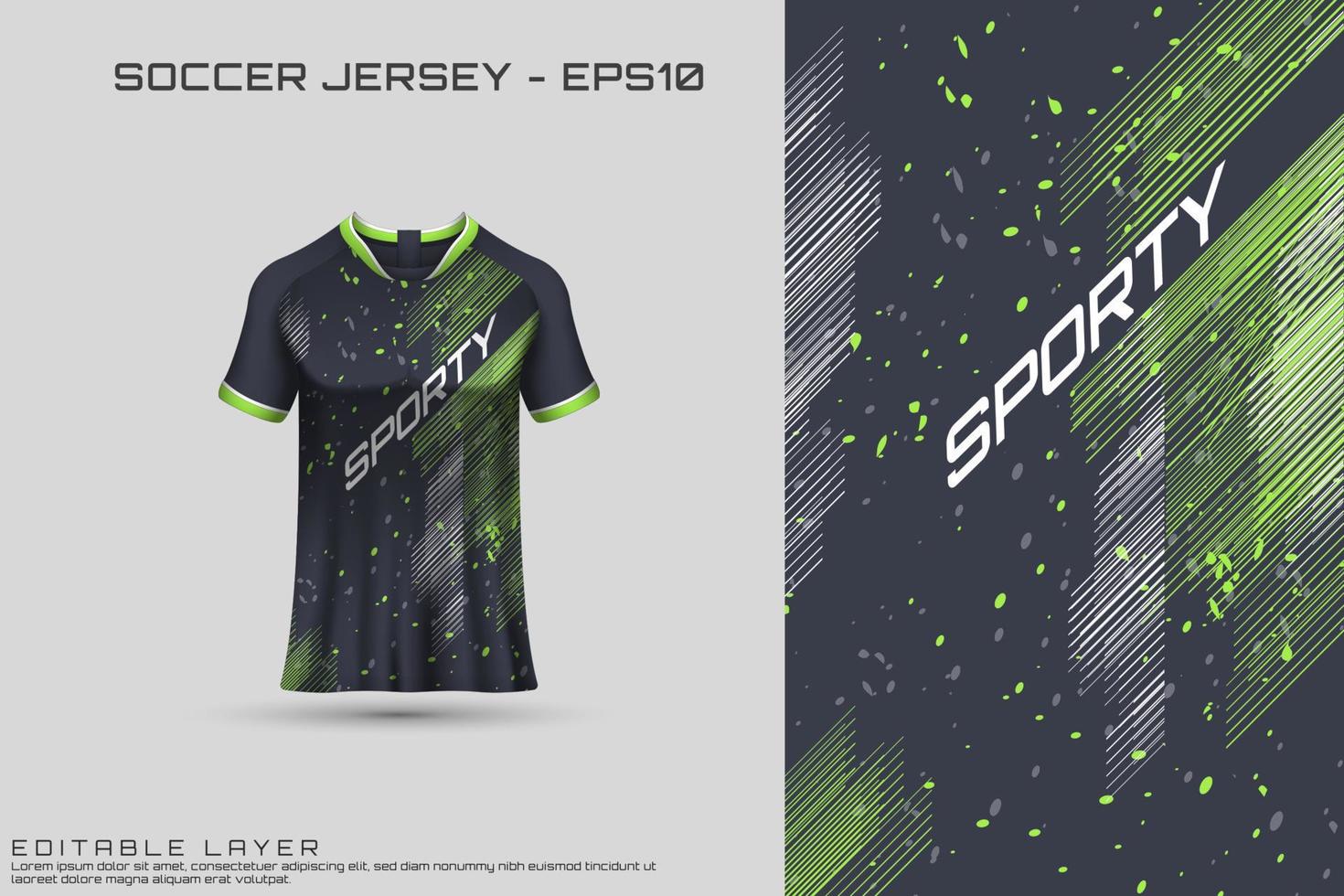 sport jersey en t-shirt sjabloon sport jersey ontwerp vector mockup.