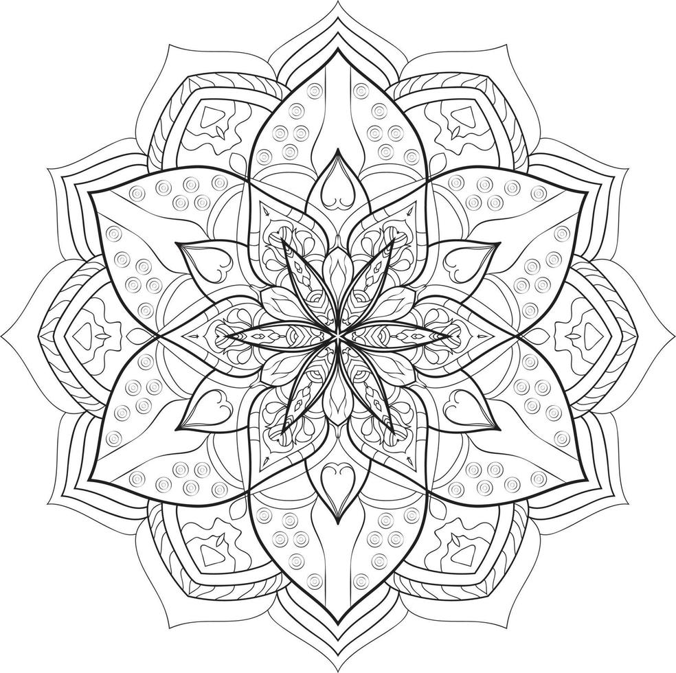 mandala bloem in zwart-wit gratis vector