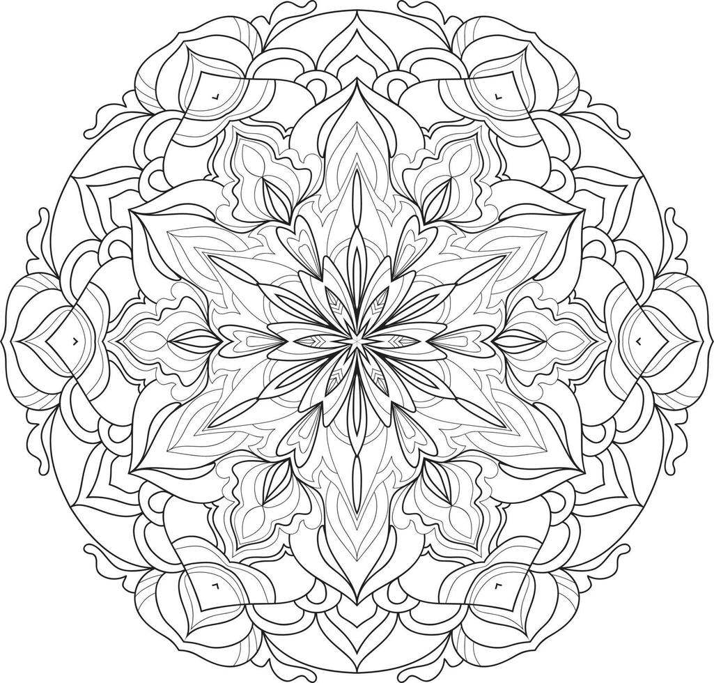 mandala bloem in zwart-wit gratis vector