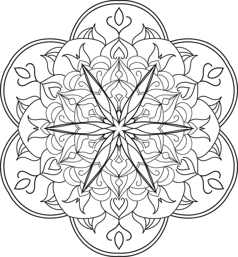 mandala bloem in zwart-wit gratis vector