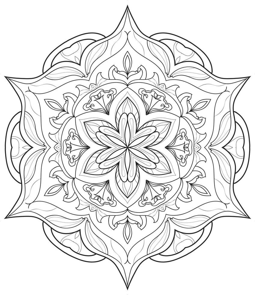 mandala bloem in zwart-wit gratis vector