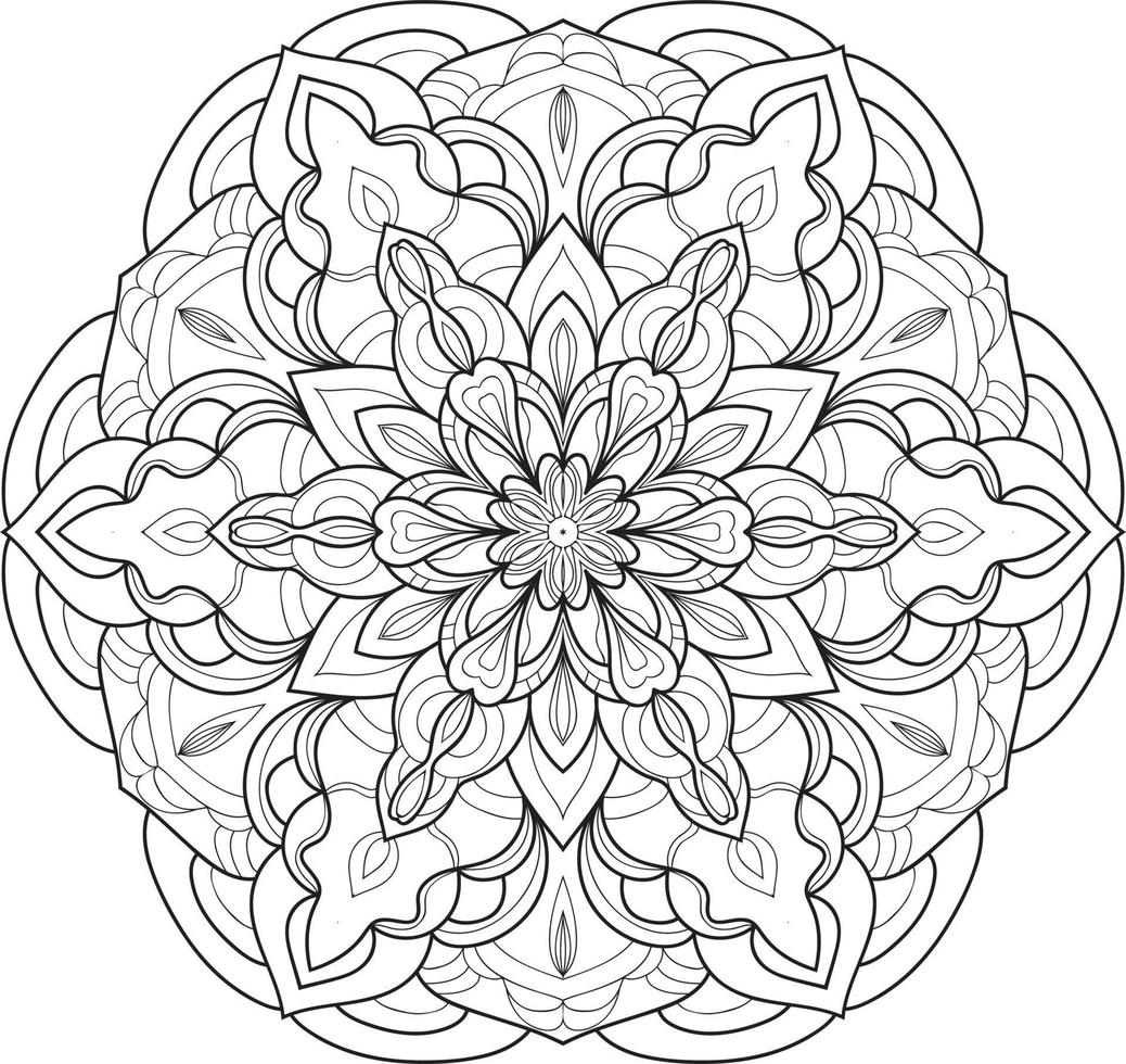 mandala bloem in zwart-wit gratis vector