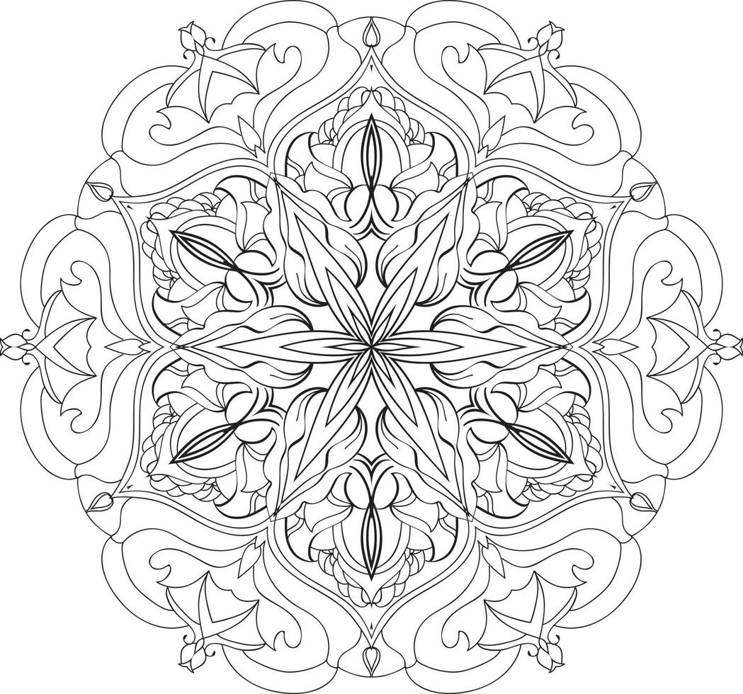 mandala bloem in zwart-wit gratis vector