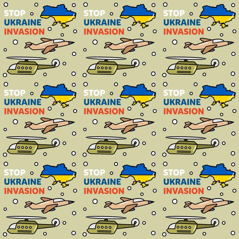 stop oekraïne invasie doodle naadloze patroon vector ontwerp illustratie