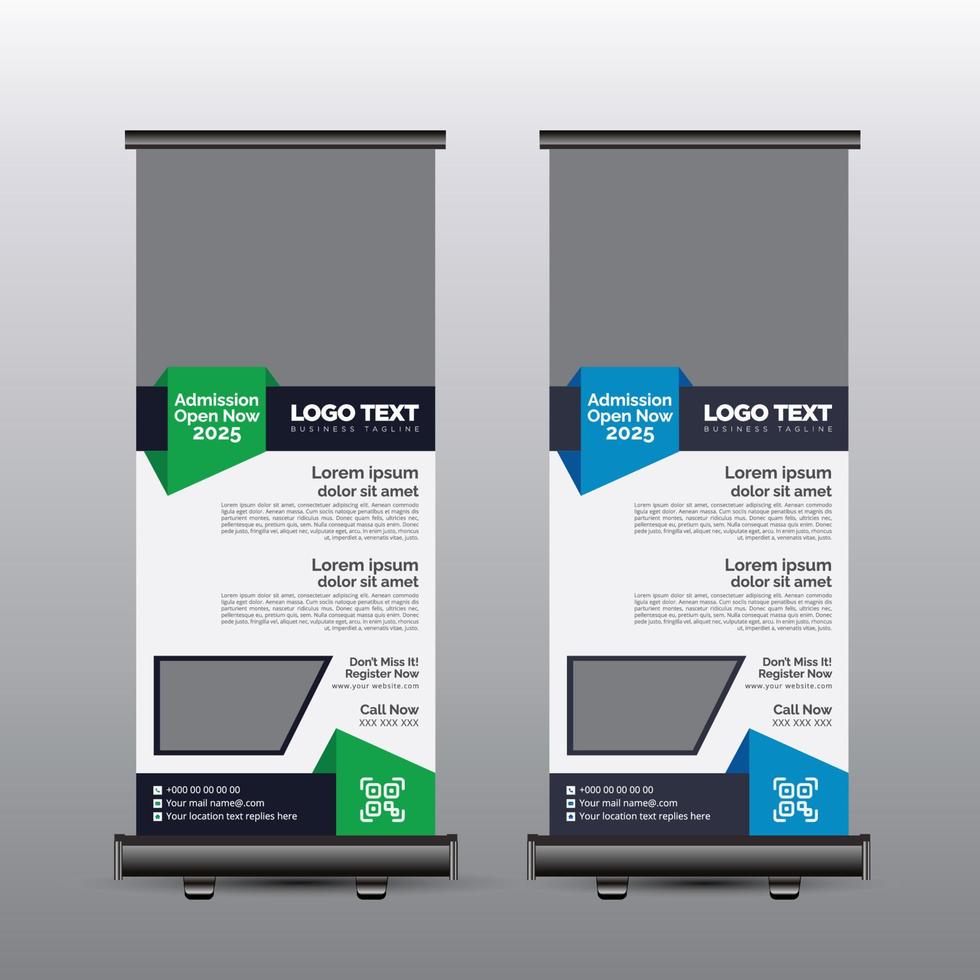 hogeschool onderwijs roll-up banner vector