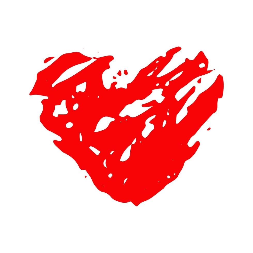 hart hand getrokken doodle. vector, minimalisme, pictogram, sticker, decor liefde valentijnsdag rood vector