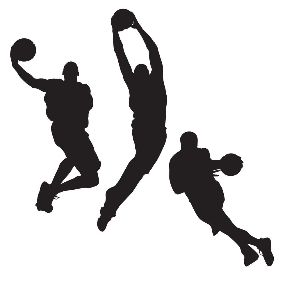 silhouet basketbalspeler vector