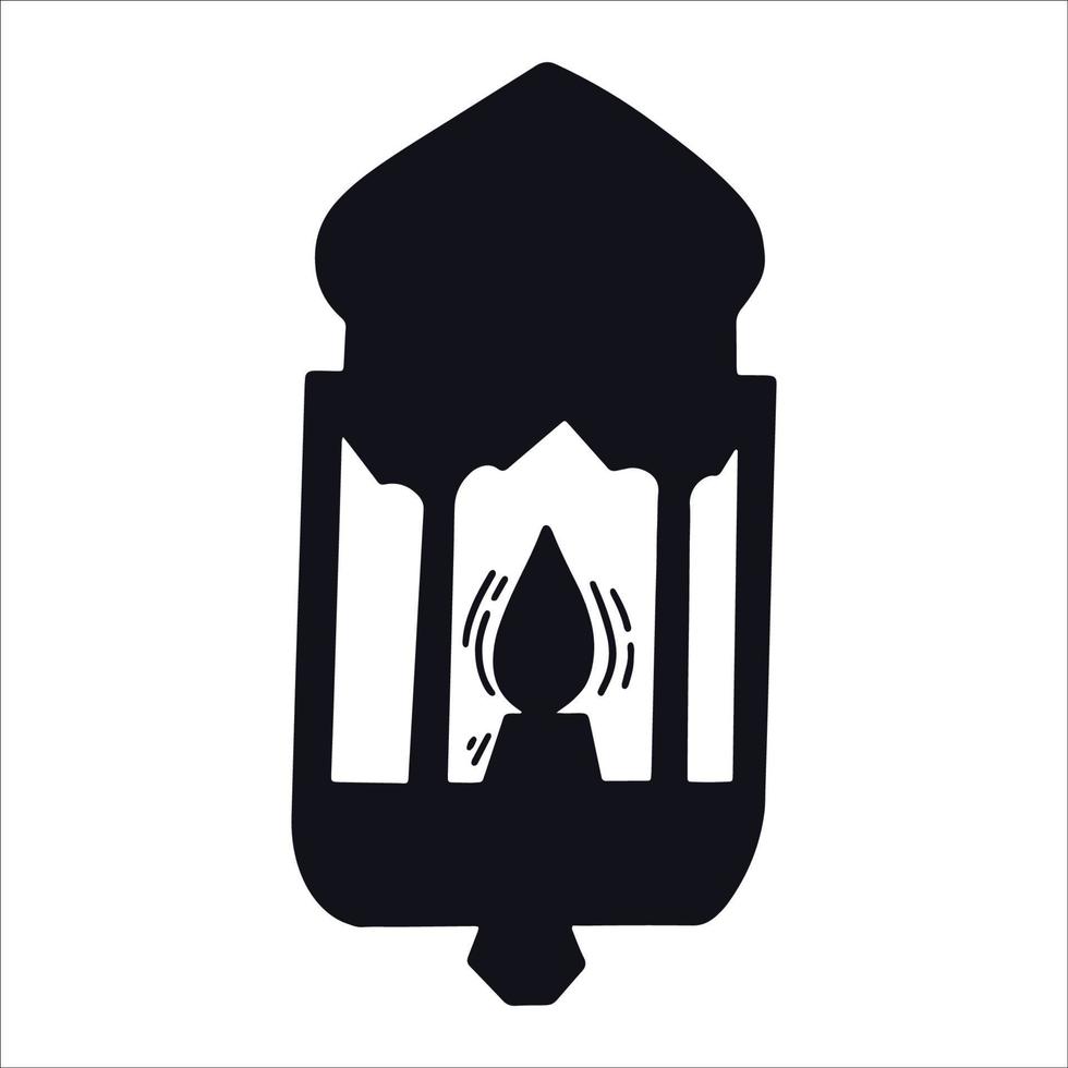 Arabische lantaarn silhouet vorm illustratie vector