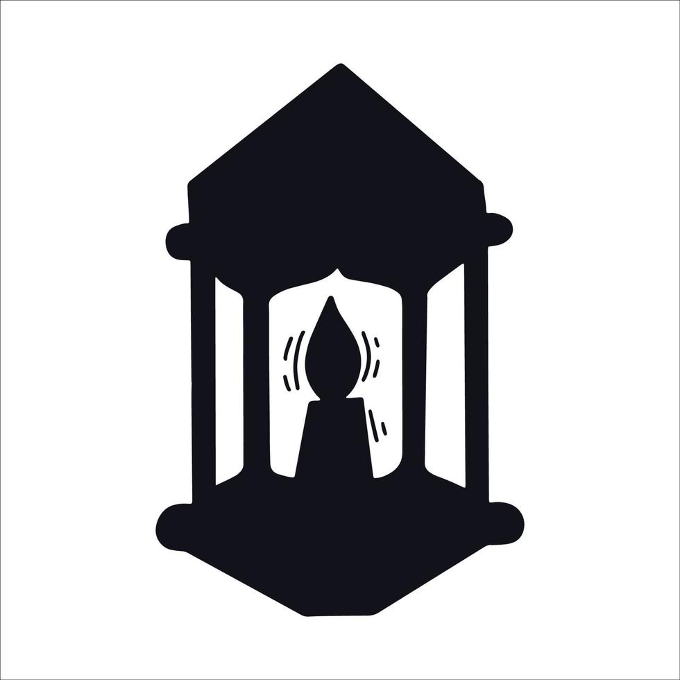 Arabische lantaarn silhouet vorm doodle illustratie vector