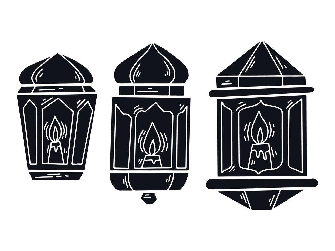 Arabische lamp islamitische glyph pictogram illustratie vector