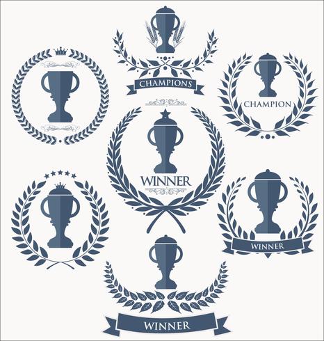 Trofee en awards badges en labels-collectie vector