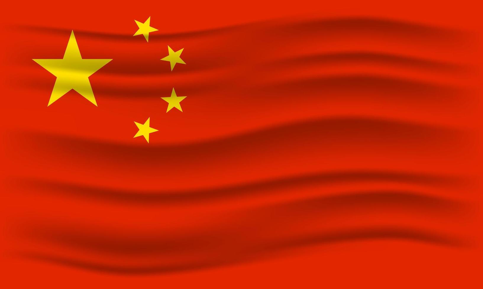 illustratie van de Chinese vlag zwaaien. vectorillustratie. vector