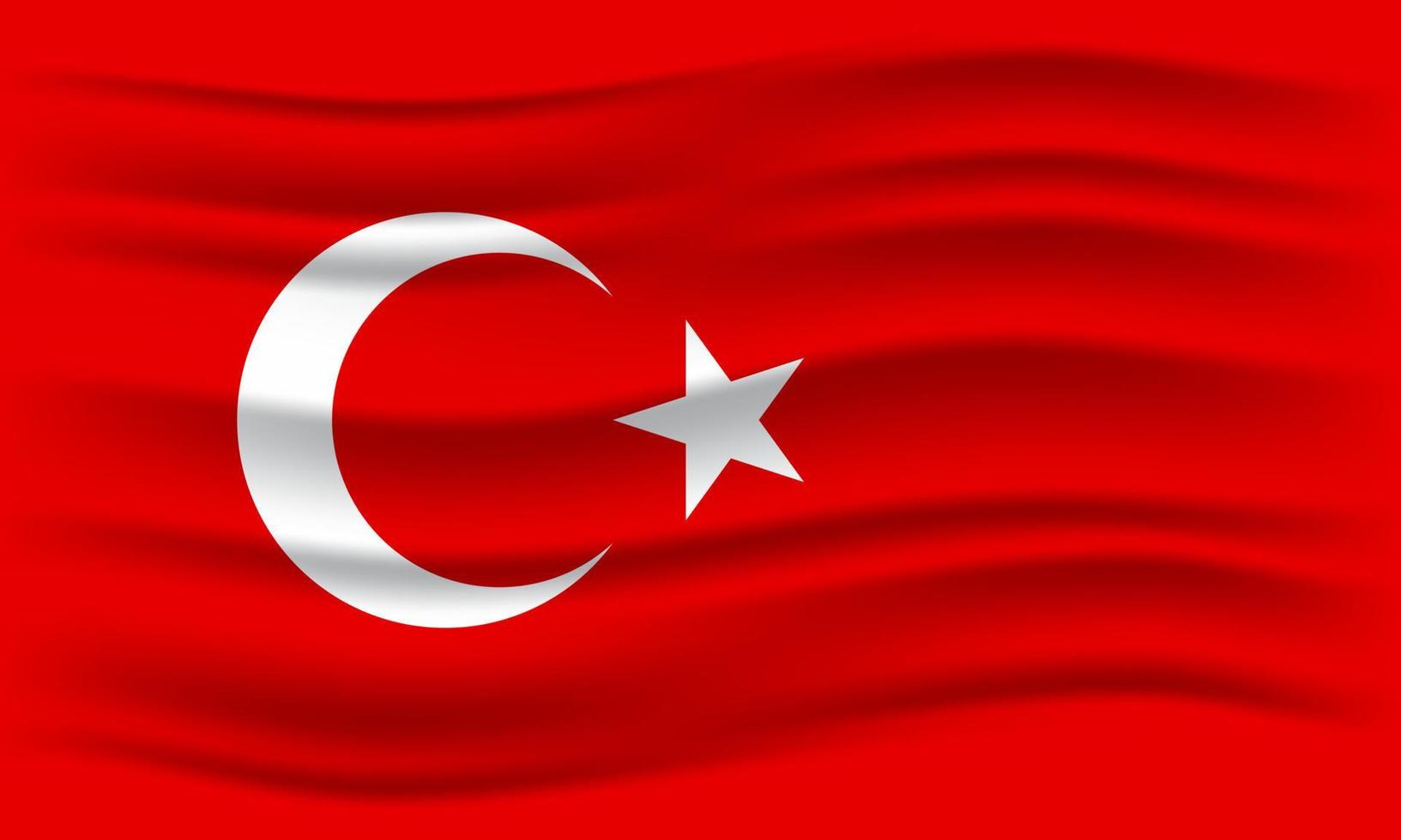 illustratie van de vlag van Turkije zwaaien. vectorillustratie. vector