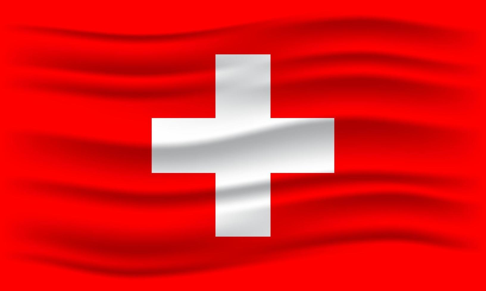 illustratie van de Zwitserse vlag zwaaien. vectorillustratie. vector