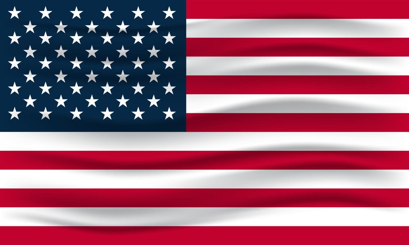 vlag van de vs, de verenigde staten van amerika. illustratie van de vlag van de VS zwaaien. vector