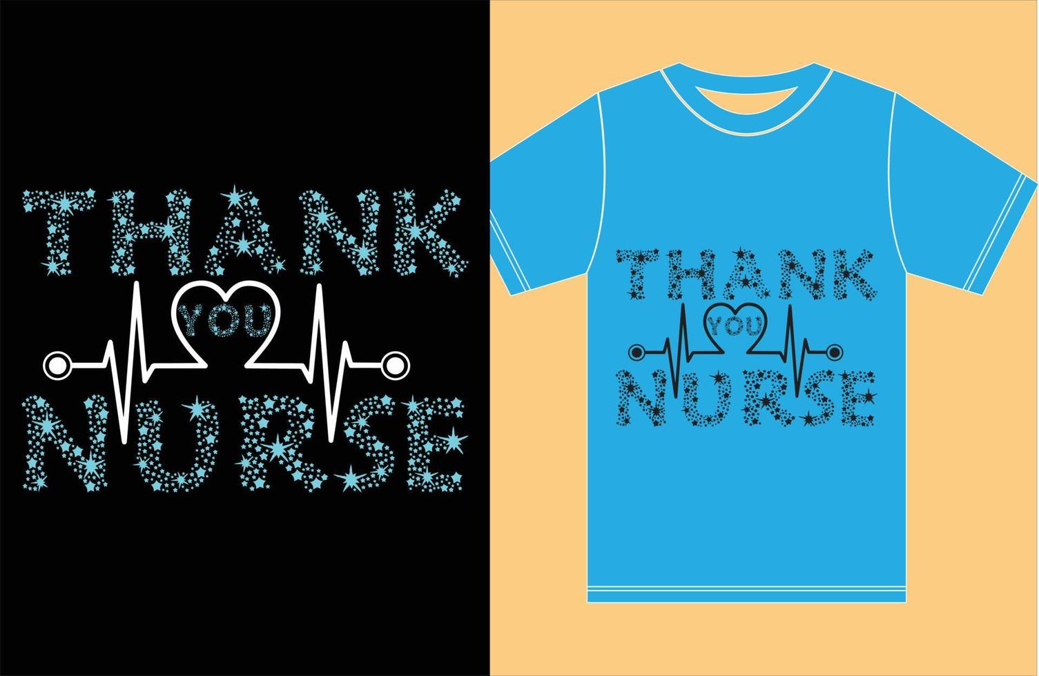 verpleegster t-shirt ontwerp. dank je verpleegster. vector