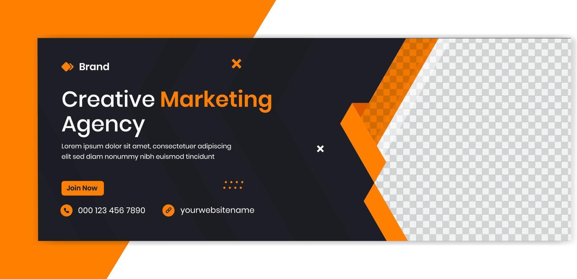 abstracte corporate banner ontwerp lay-out, oranje kleur creatieve vormen vector