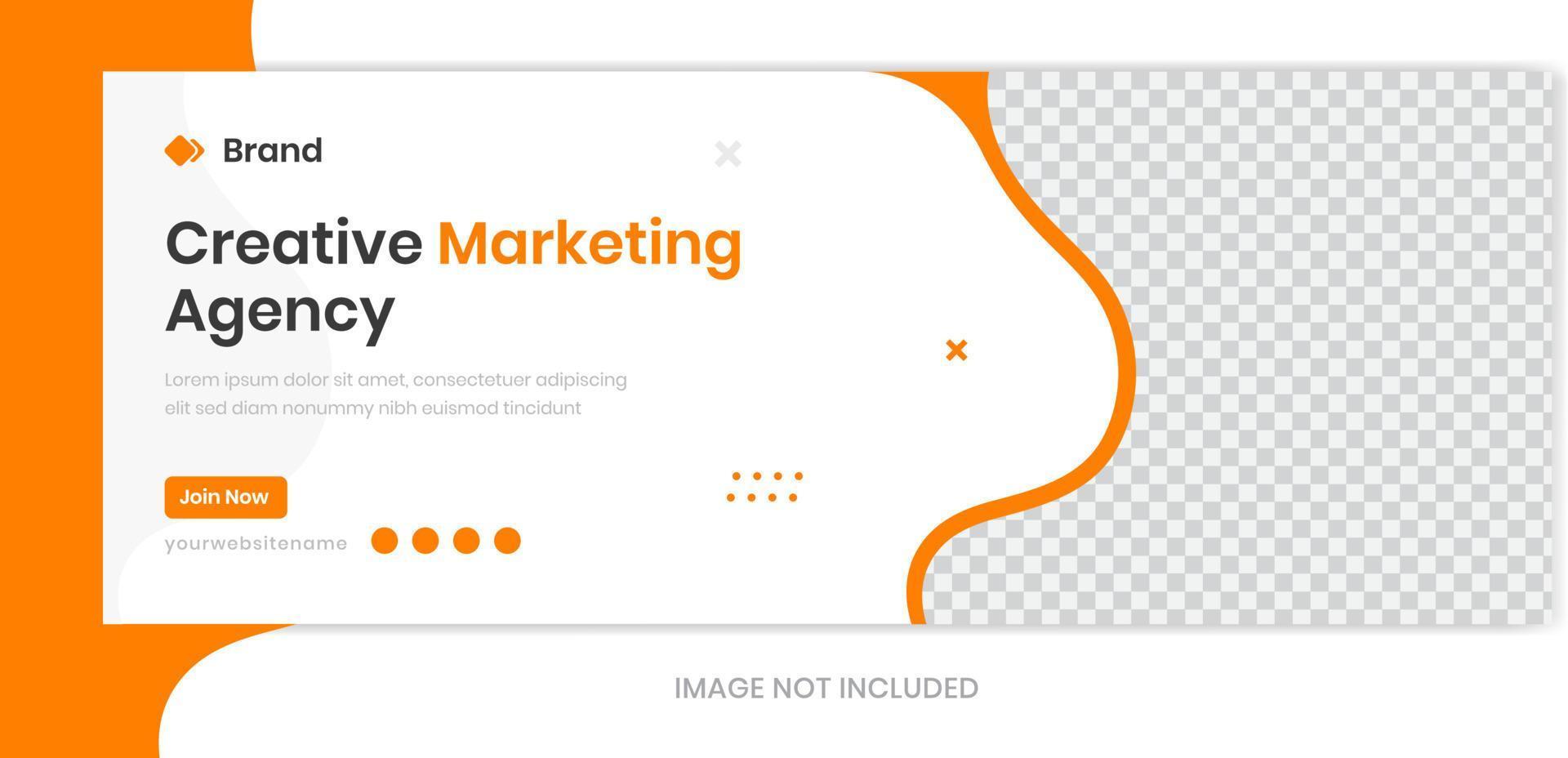 creatieve zakelijke banner ontwerpsjabloon, organische oranje vormen vector