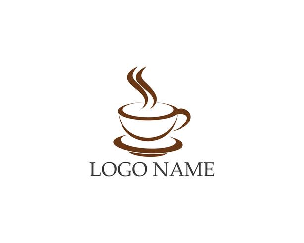 Koffiekopje Logo Template vector pictogram ontwerp