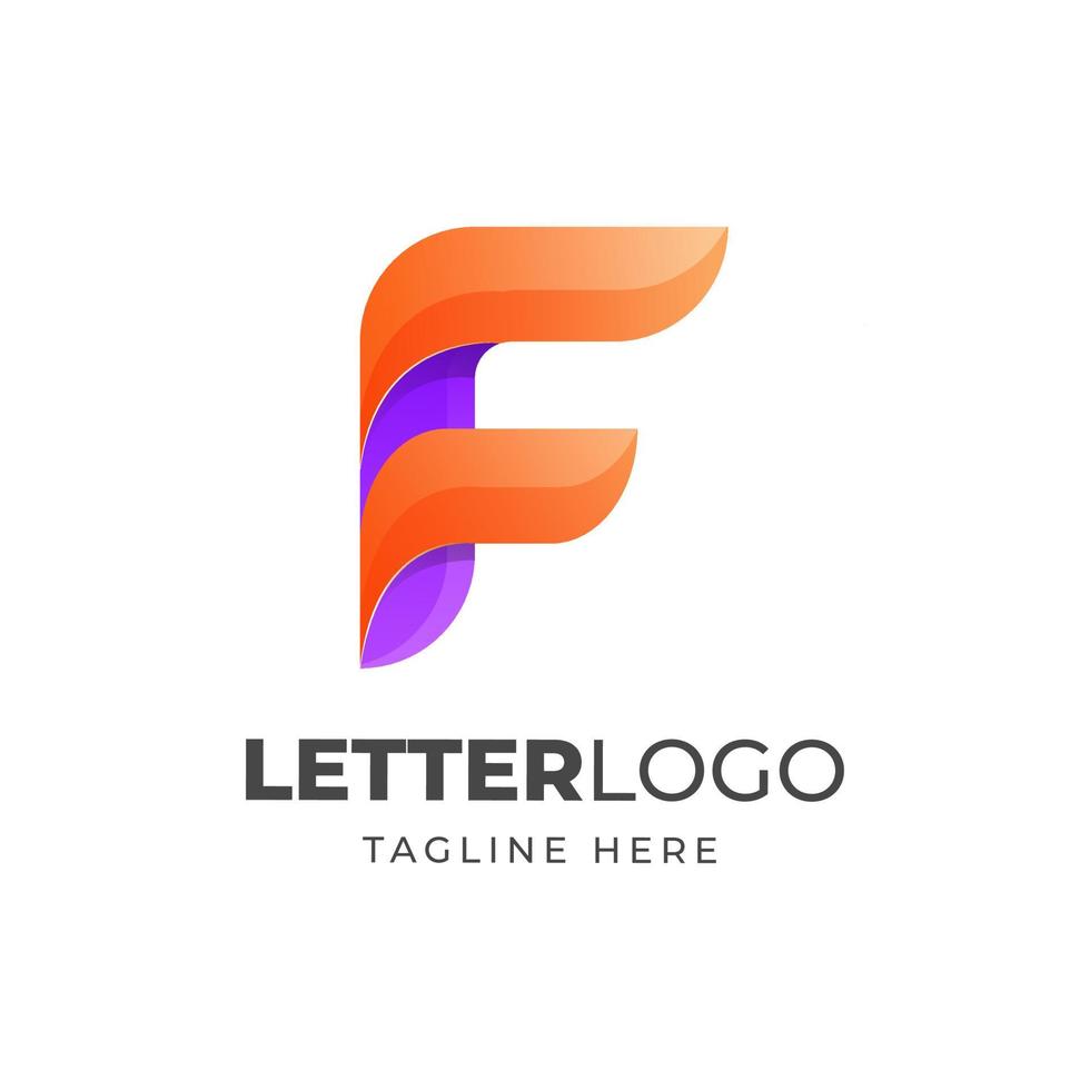 letter f moderne kleurrijke logo ontwerp vector