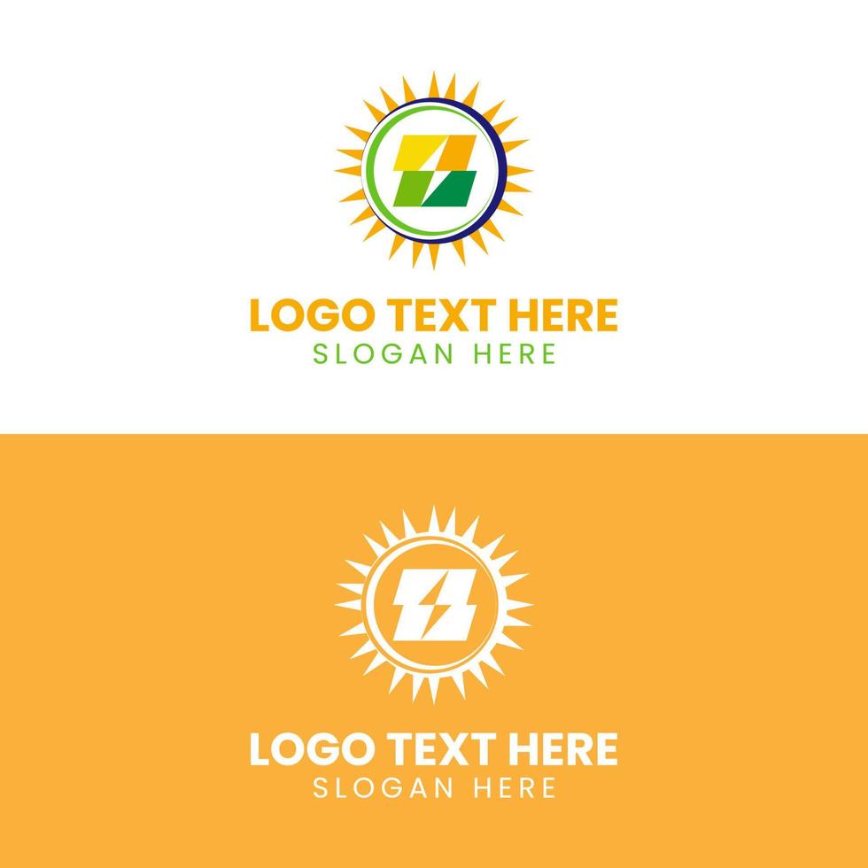 zonne-logo ontwerp, zonne-energie, logo, energie logo ontwerp vector sjabloon