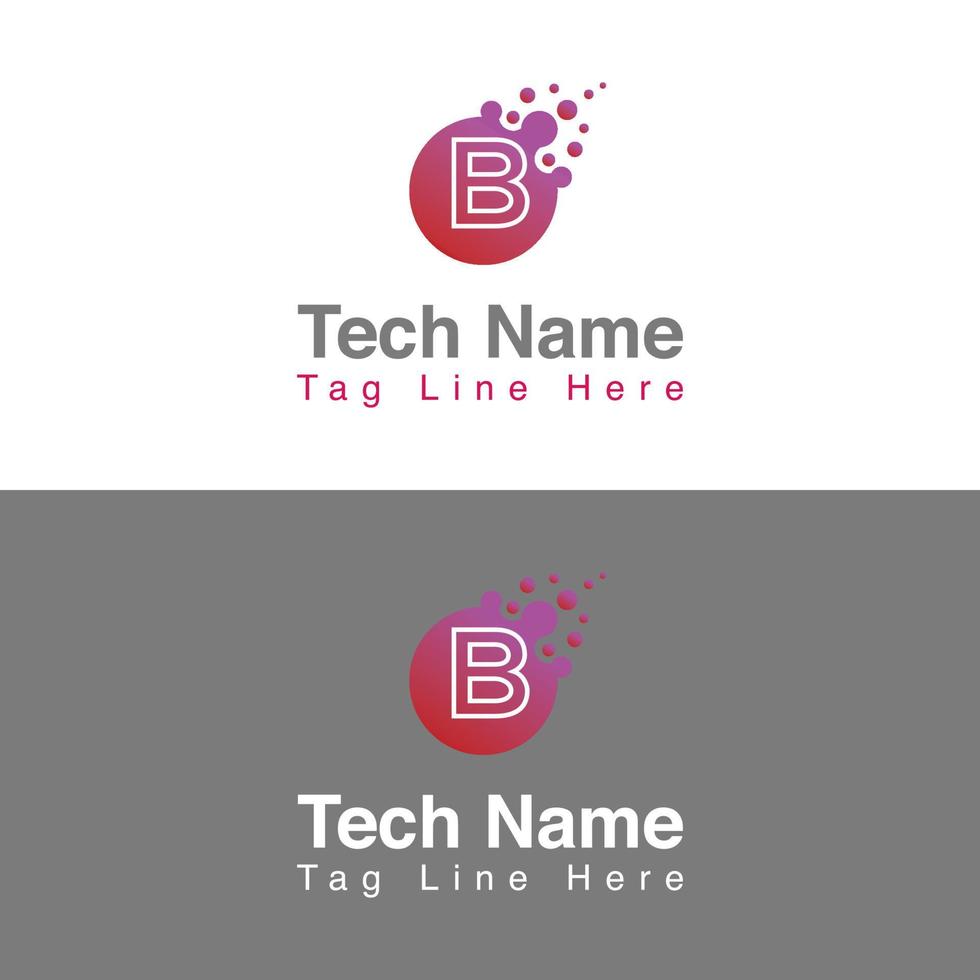 letter b-logo, tech-logo, moderne b-letterlogo-ontwerpsjabloon vector