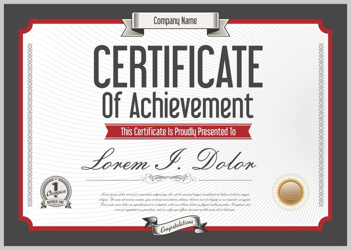 Certificaat of diploma retro ontwerpsjabloon vectorillustratie vector