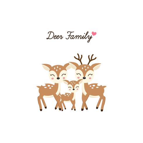 Cartoon Deer familie. Moeder, vader en baby. vector