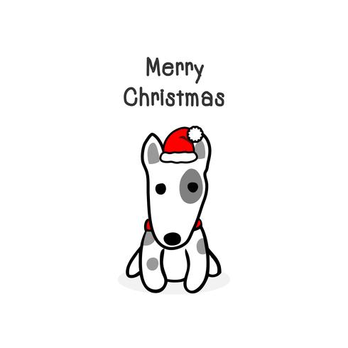 Merry Christmas dog Cartoon hond. Vector illustratie.