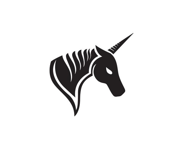 Paard hoofd zwarte Logo sjabloon Vector