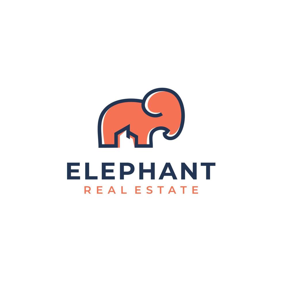 moderne en minimalistische inspiratie voor het ontwerpen van logo's voor olifanten vector