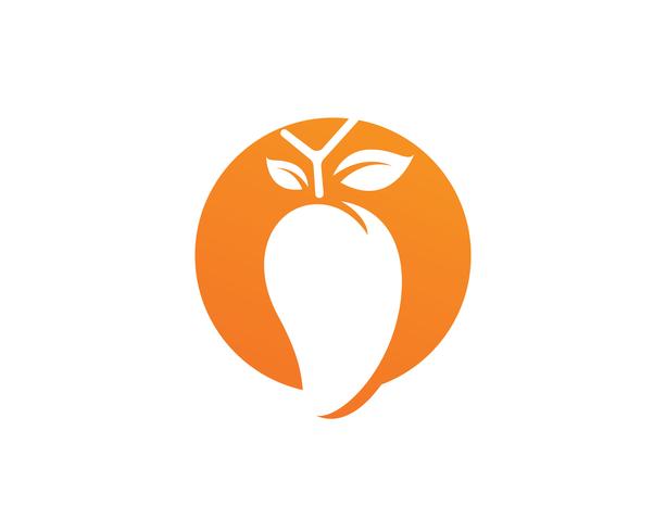 Mango in vlakke stijl mango logo mango pictogram vector afbeelding