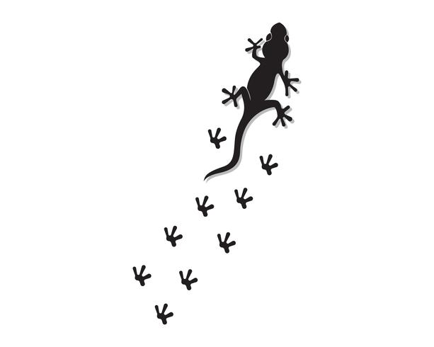 Hagedis Kameleon Gecko Silhouet zwart vector zwart