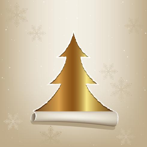 Gouden kerstboom achtergrond vector