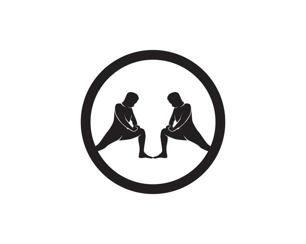 Atletische yoga lichaam logo symbolen vector iconen